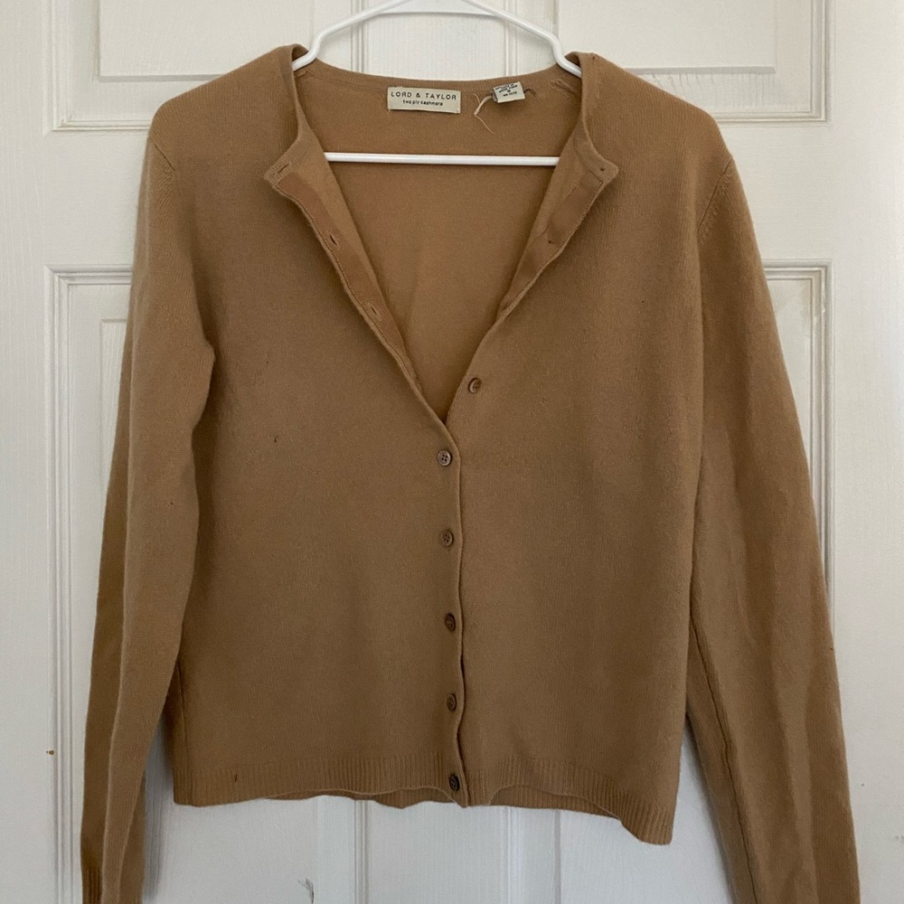 Lord & Taylor Tan Cashmere Sweater size s